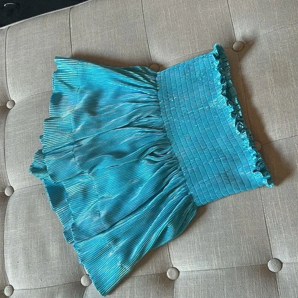 Queen of Sparkles Aqua Blue Swing Shorts Size XS - Picture 3 of 9